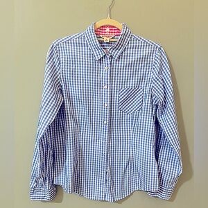 Brooks Brothers women blue gingham long sleeve button down size 8